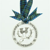 Scottish Christmas Ornament, MacLellan Tartan Ribbon